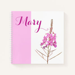  gepersonaliseerde Mary naam paarse bloemen Notitieboek