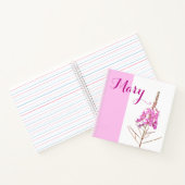 gepersonaliseerde Mary naam paarse bloemen Notitieboek (Binnen)