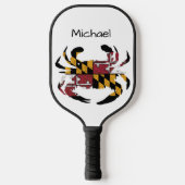 Gepersonaliseerde Maryland State vlag / Blauwe kra Pickleball Paddle (Voorkant)
