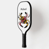 Gepersonaliseerde Maryland State vlag / Blauwe kra Pickleball Paddle (Links)