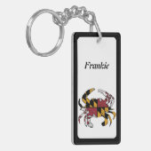 Gepersonaliseerde Maryland State Vlag Blauwe Krab Sleutelhanger (Voorkant Links)