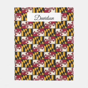 Gepersonaliseerde Maryland vlag Fleece Deken