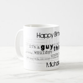 Gepersonaliseerde Masculine Happy Birthday voor he Koffiemok