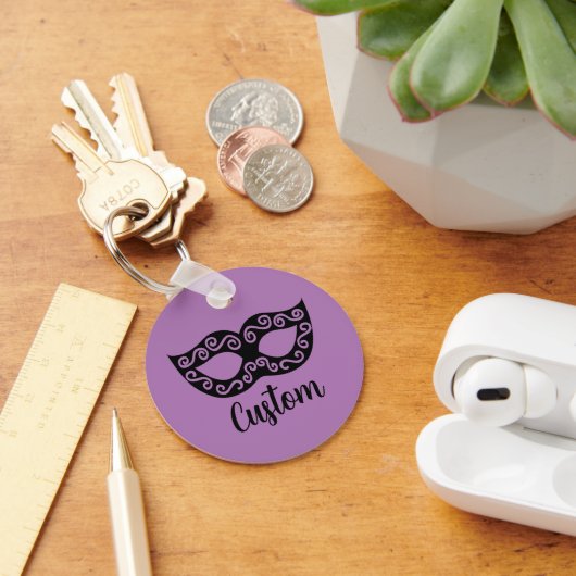 Gepersonaliseerde maskerade masker sleutelhanger (Bureau)