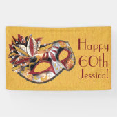 Gepersonaliseerde Maskerade Verjaardagsbanner Spandoek (Horizontaal)