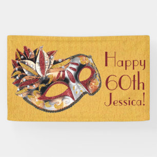 Gepersonaliseerde Maskerade Verjaardagsbanner Spandoek