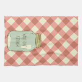 Gepersonaliseerde Mason Jar Kitchen Towel Red Ging Theedoek (Horizontaal)