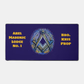 Gepersonaliseerde Masonic Desk Mat Gift voor Mason (Voorkant)