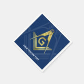 Gepersonaliseerde Masonic Napkins | Navy Blue Gold Servetten (Hoek)