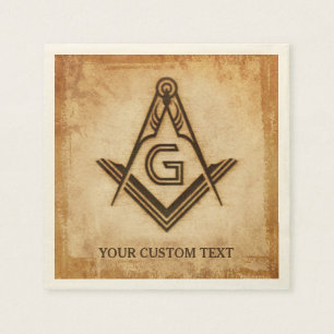 Gepersonaliseerde Masonic Napkins   Rustisch perka Servet