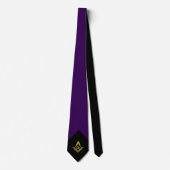Gepersonaliseerde Masonic Necktie | Paars en goud Stropdas (Voorkant)