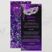 Gepersonaliseerde Masquerade Ball Sjabloon Menu (Voorkant / Achterkant)