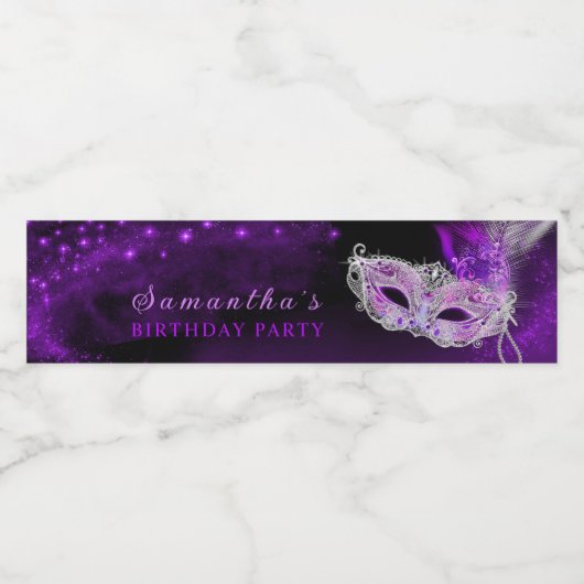 Gepersonaliseerde Masquerade Party Waterfles Label Waterfles Etiket (Enkel label)