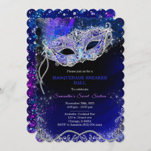 Gepersonaliseerde Masquerade Sneaker Ball Sjabloon Kaart