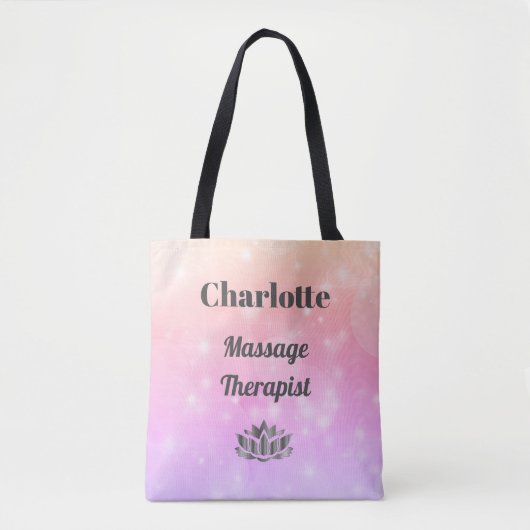 Gepersonaliseerde Massage Therapeut pastel ontwerp Tote Bag (Voorkant)