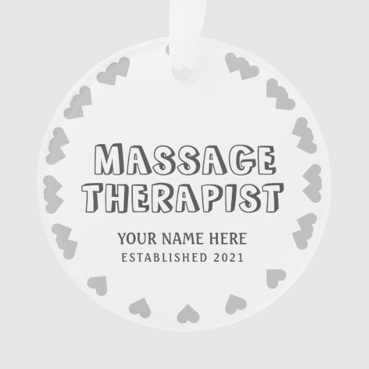 Gepersonaliseerde massagetherapist ornament (voorkant)