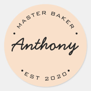 Gepersonaliseerde Master Baker Vast jaar Ronde Sticker