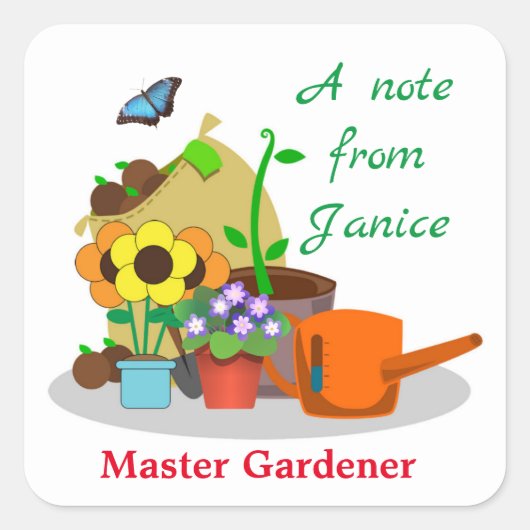Gepersonaliseerde Master Gardener Promotie Sticker (Voorkant)