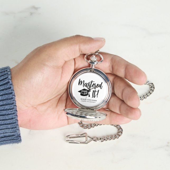 Gepersonaliseerde Masterdiploma Afstuderen Behaald Horloge (Hand)