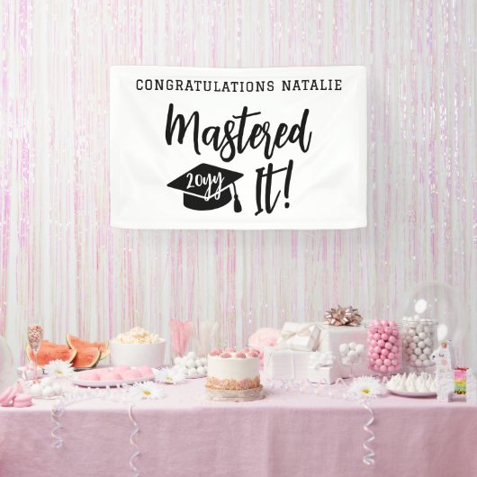 Gepersonaliseerde Masterdiploma Afstuderen Behaald Spandoek (Feest)