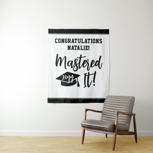 Gepersonaliseerde masterdiploma afstuderen gemeest wandkleed (In situ)