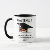 Gepersonaliseerde 'Mastered It' Afstudeer Geschenk Mok (Links)