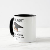 Gepersonaliseerde 'Mastered It' Afstudeer Geschenk Mok (Voorkant links)