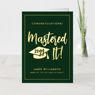 Gepersonaliseerde Masters Degree Afstuderen beheer Folie Wenskaart
