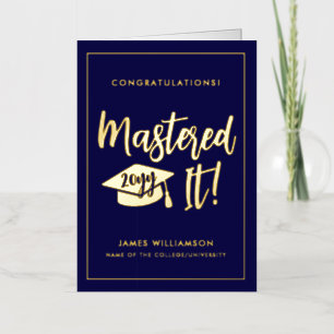 Gepersonaliseerde Masters Degree Afstuderen beheer Folie Wenskaart