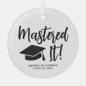 Gepersonaliseerde Masters Degree Afstuderen beheer Glas Ornament (Voorkant)