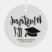 Gepersonaliseerde Masters Degree Afstuderen beheer Glas Ornament (Achterkant)