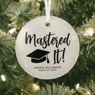 Gepersonaliseerde Masters Degree Afstuderen beheer Glas Ornament