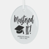 Gepersonaliseerde Masters Degree Afstuderen beheer Glas Ornament (Voorkant links)