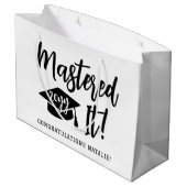 Gepersonaliseerde Masters Degree Afstuderen beheer Groot Cadeauzakje (Achterkant Gekanteld)