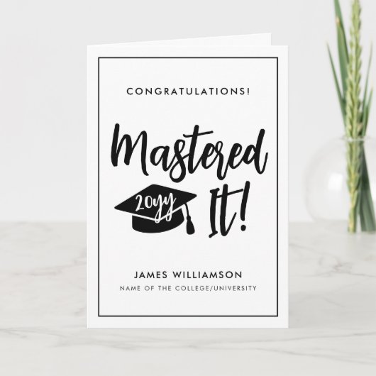 Gepersonaliseerde Masters Degree Afstuderen beheer Kaart (Voorkant)