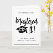 Gepersonaliseerde Masters Degree Afstuderen beheer Kaart (Gele Bloem)