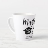 Gepersonaliseerde Masters Degree Afstuderen beheer Latte Mok (Linkerhoek)