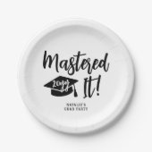 Gepersonaliseerde Masters Degree Afstuderen beheer Papieren Bordje (Voorkant)