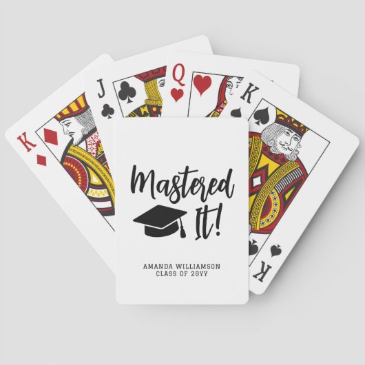Gepersonaliseerde Masters Degree Afstuderen beheer Pokerkaarten (Achterkant)