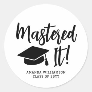 Gepersonaliseerde Masters Degree Afstuderen beheer Ronde Sticker