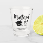 Gepersonaliseerde Masters Degree Afstuderen beheer Shot Glas (Voorkant)
