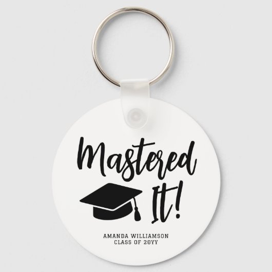 Gepersonaliseerde Masters Degree Afstuderen beheer Sleutelhanger (Voorkant)