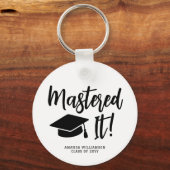 Gepersonaliseerde Masters Degree Afstuderen beheer Sleutelhanger (Achterkant)