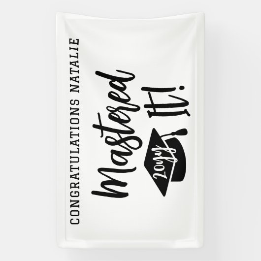 Gepersonaliseerde Masters Degree Afstuderen beheer Spandoek (Verticaal)