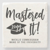 Gepersonaliseerde Masters Degree Afstuderen beheer Stenen Onderzetter (Voorkant)