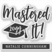 Gepersonaliseerde Masters Degree Afstuderen beheer Sticker (Voorkant)