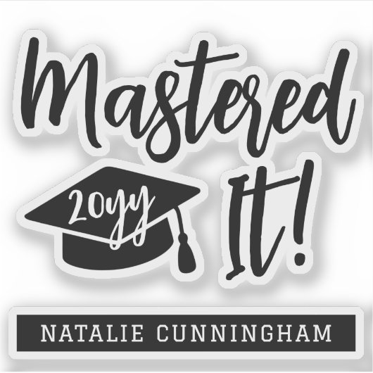 Gepersonaliseerde Masters Degree Afstuderen beheer Sticker (Voorkant)