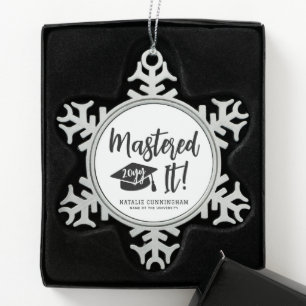 Gepersonaliseerde Masters Degree Afstuderen beheer Tin Sneeuwvlok Ornament