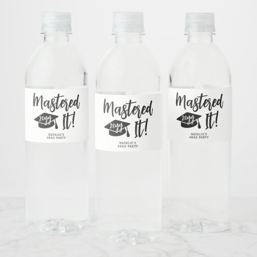 Gepersonaliseerde Masters Degree Afstuderen beheer Waterfles Etiket (Flessen)