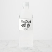 Gepersonaliseerde Masters Degree Afstuderen beheer Waterfles Etiket (Voorkant)